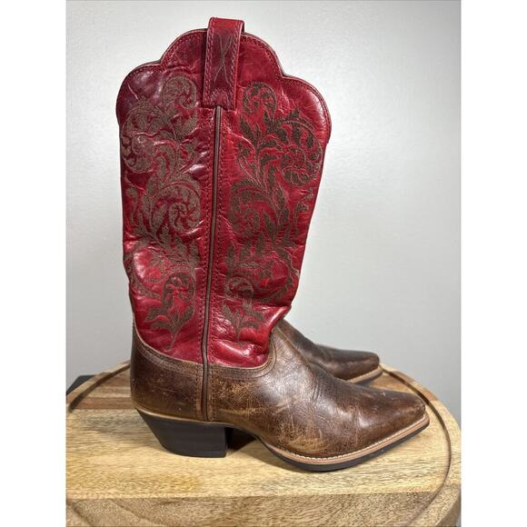 Twisted X WWT0027 Western Snip Toe Red Embroidered Cowgirl Boots Size 5‎ 1/2B - Picture 2 of 15